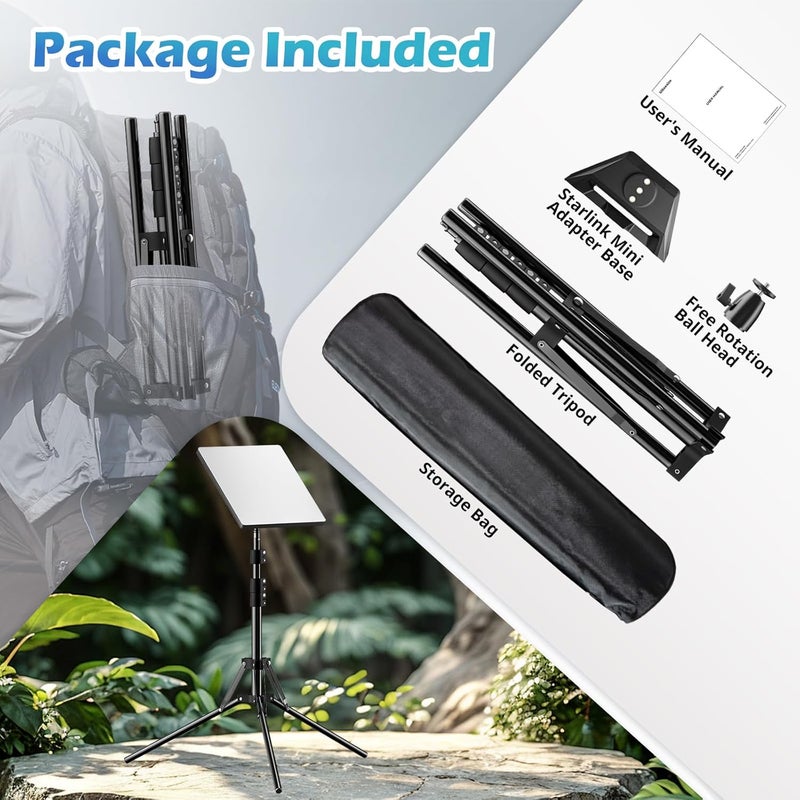 UBeesize Starlink Mini Tripod Mount Kits, Adjustable Height and Angle Tripod Mounting kit with Pipe Adapter Compatible with Starlink Mini Satellite for Camping and RV Travel - Image 5